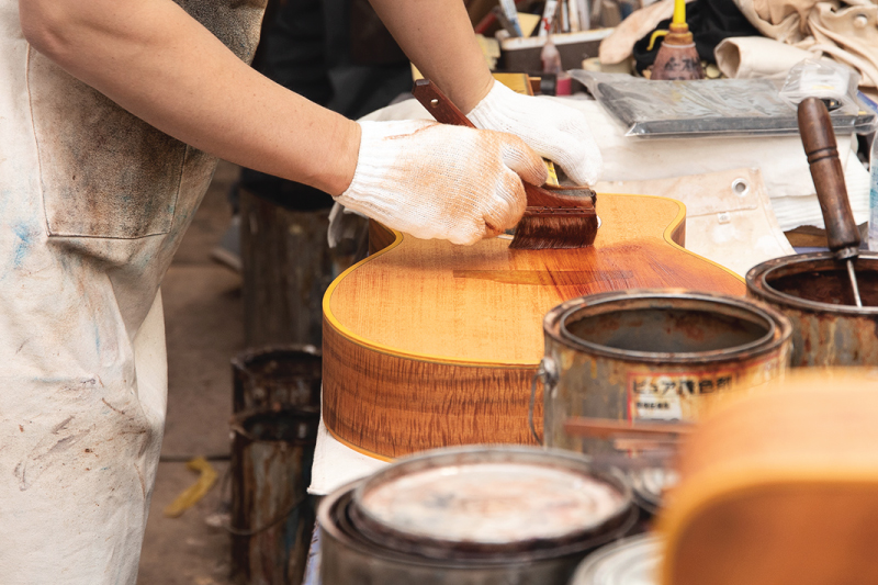 image of the ltd2022 production and staining with a roller